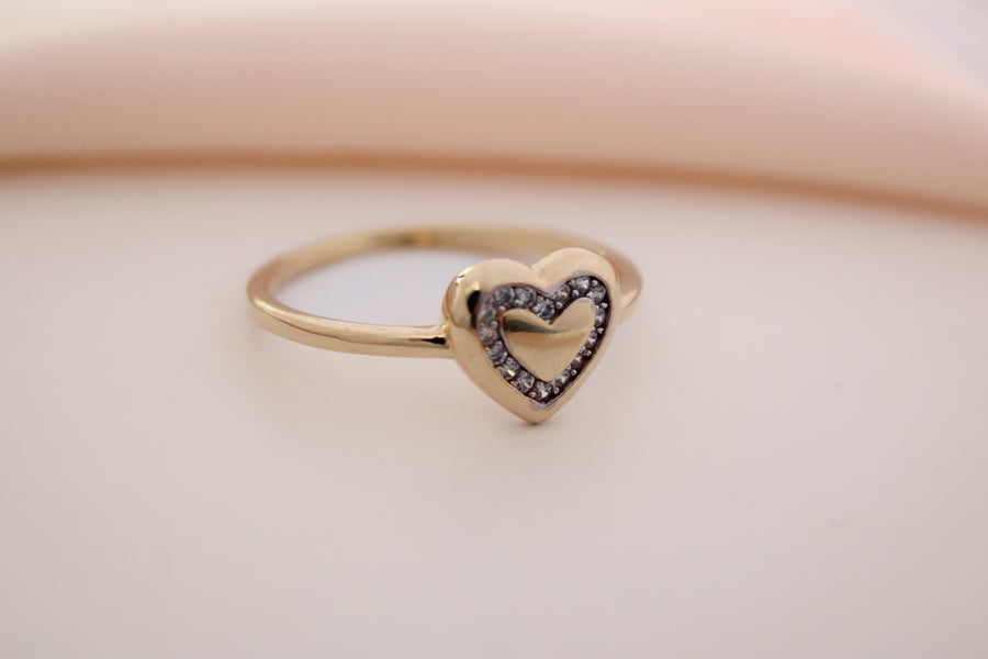 Anillo corazon con circones