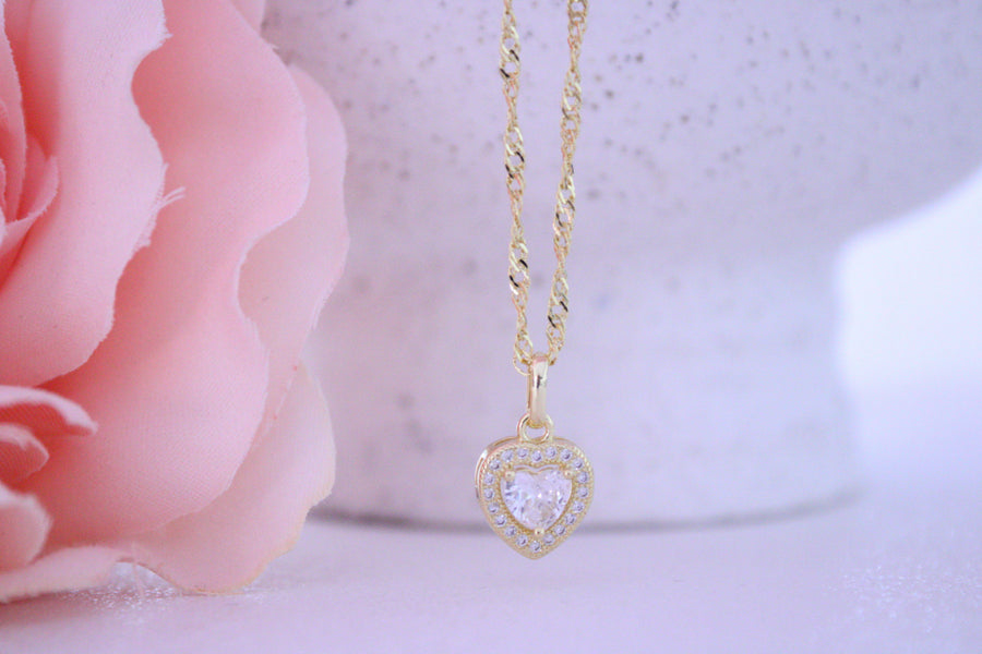 COLLAR CORAZON CON PIEDRAS