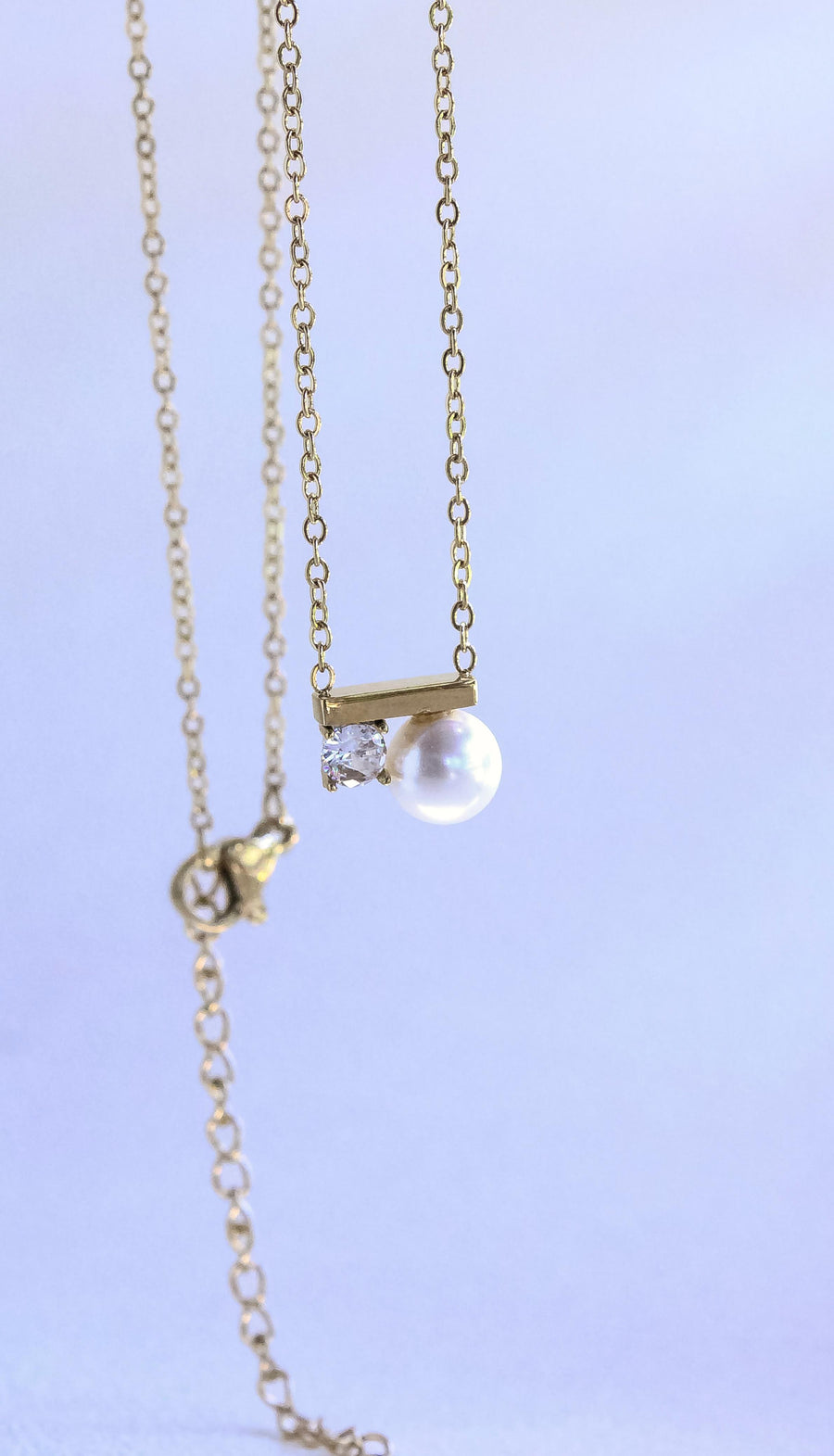 COLLAR CON PERLA Y PIEDRA
