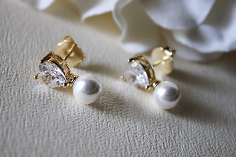 AROS CORAZON CON PERLA