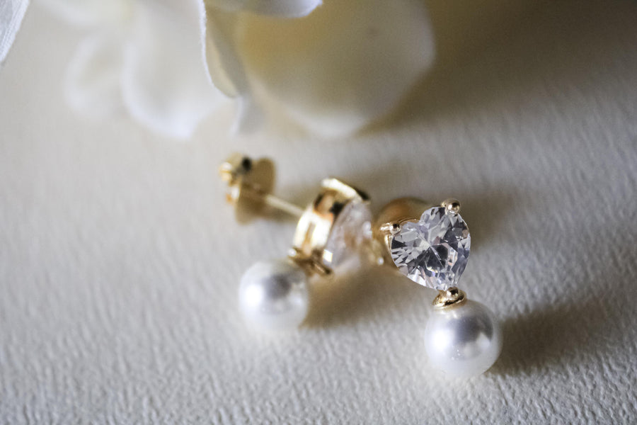 AROS CORAZON CON PERLA