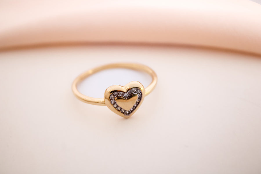 Anillo corazon con circones