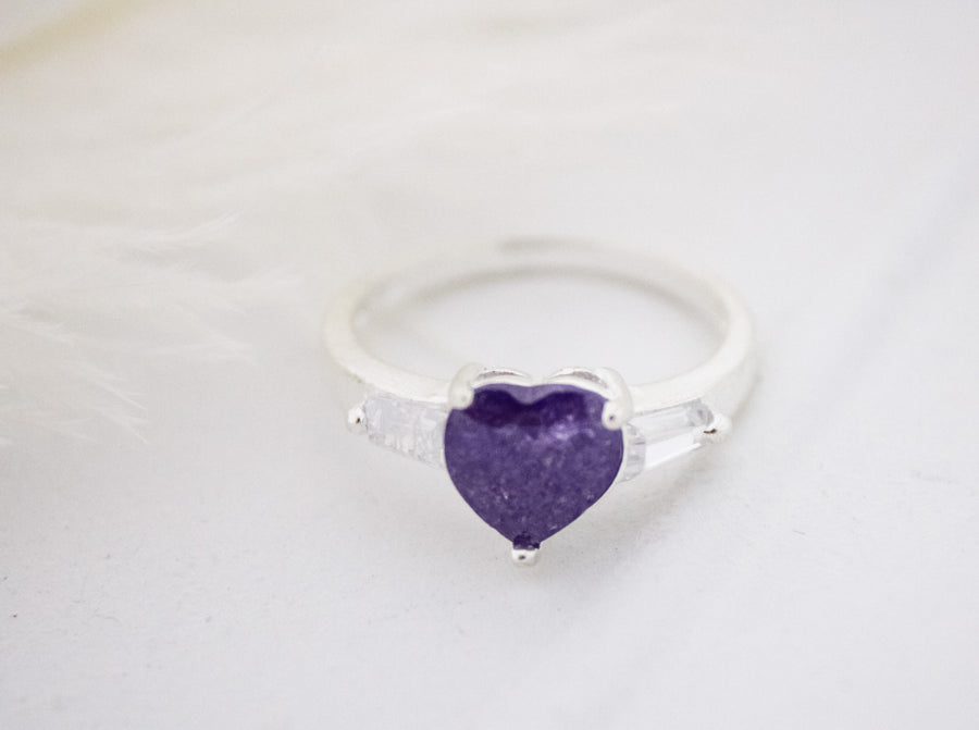 Anillo corazón lila