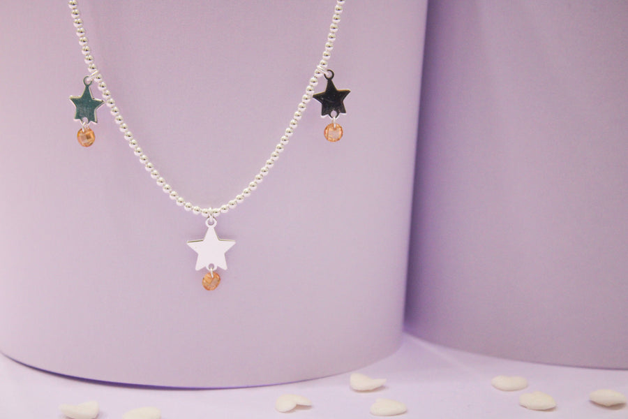 Choker con dijes estrella - Silver Line