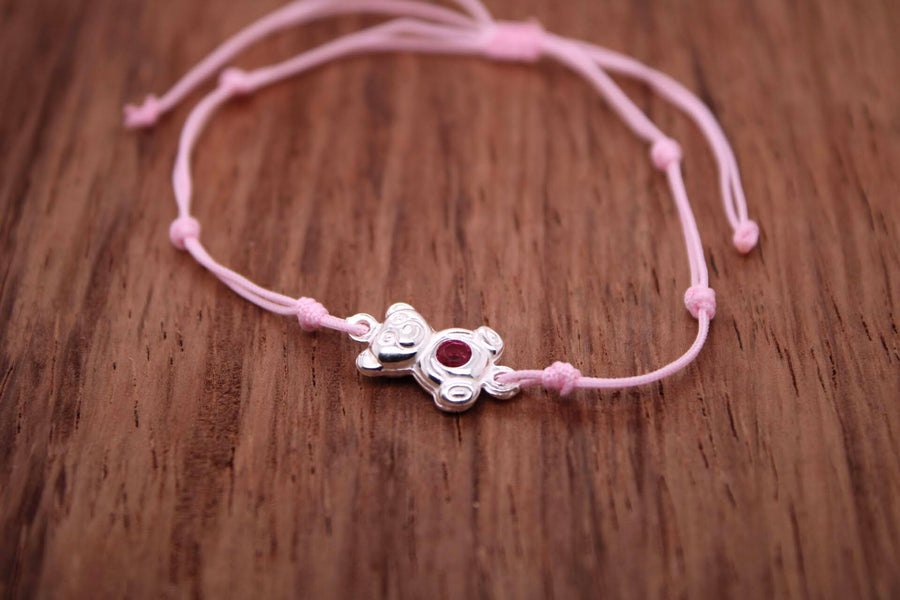 Pulsera  hilo bear baby rosado - Silver Line