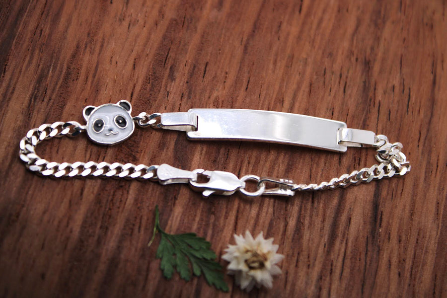 Pulsera infantil con placa - panda - Silver Line