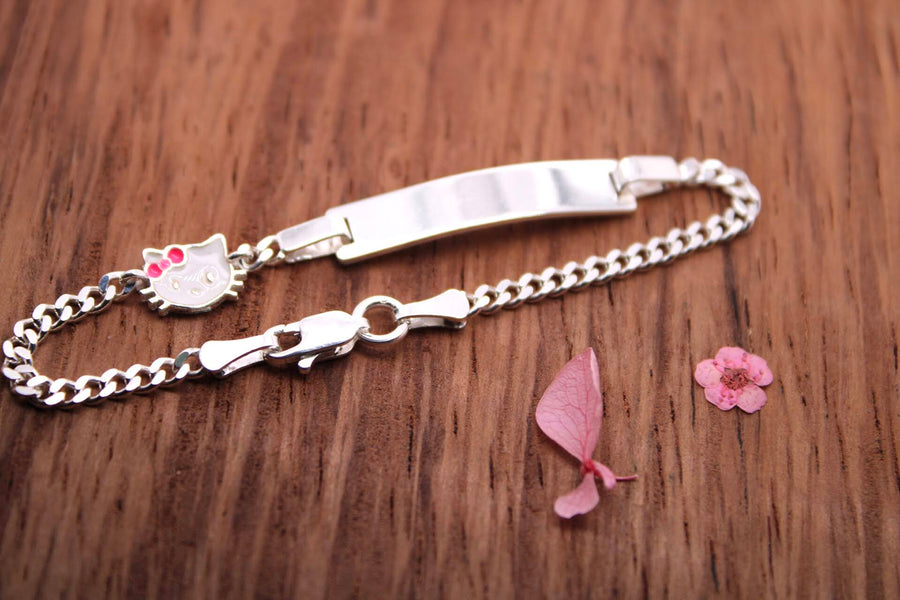 Pulsera infantil con placa - kitty - Silver Line