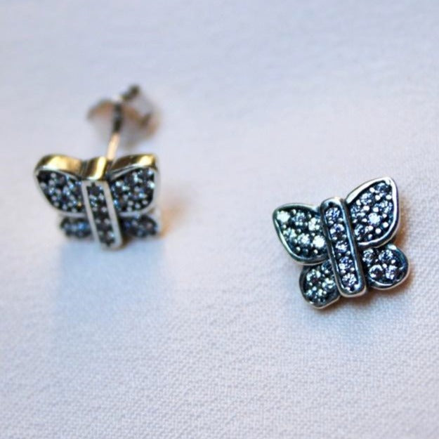 Aro mariposa con piedras - Silver Line