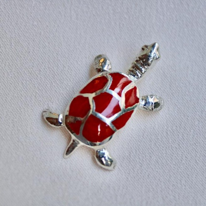 Dije tortuga mosaico coral - Silver Line